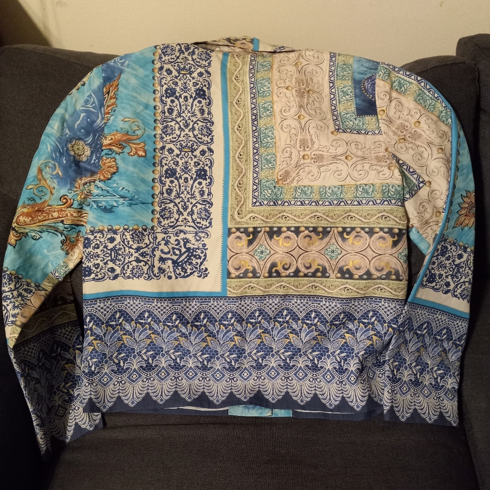 Silk Blend Mixed Patch Print Jacket - image 6